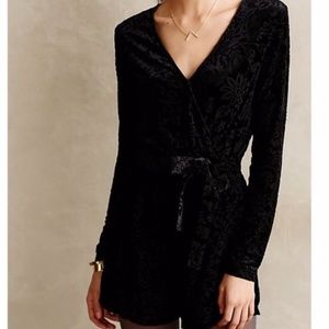 Anthropologie velvet romper size Medium